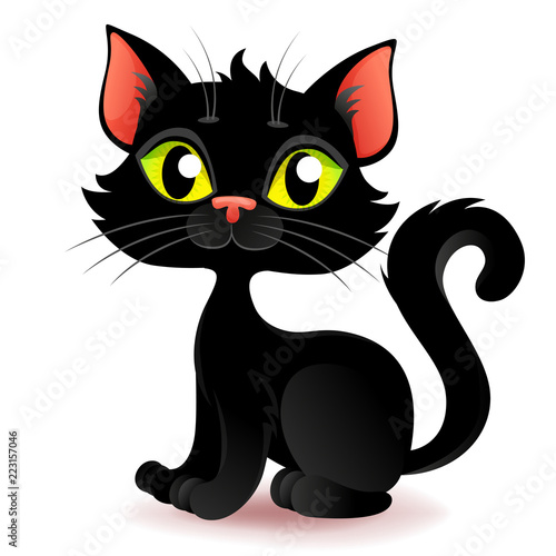 Cute cartoon halloween black cat