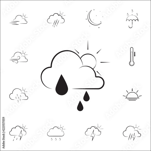 partial rain sign icon. Weather icons universal set for web and mobile