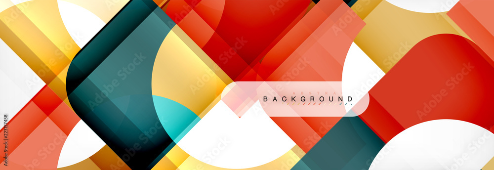 Geometric squares abstract banner. Vector illustration for business brochure or flyer, presentation and web design layout Geometric squares abstract banner. Vector illustration for business brochure or flyer, presentation and web design layout