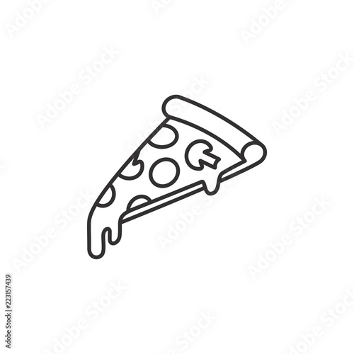 Pizza slice with melting cheese