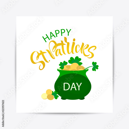 illustration of Happy Saint Patrick's Day logotype. photo