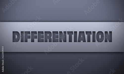 differentiation - word on silver background