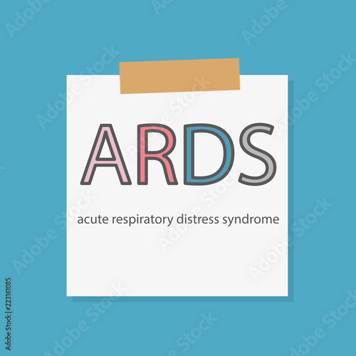 ARDS Acute Respiratory Distress Syndrome written in a notebook paper- vector illustration