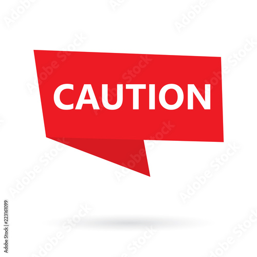 caution word on a speach bubble- vector illustration