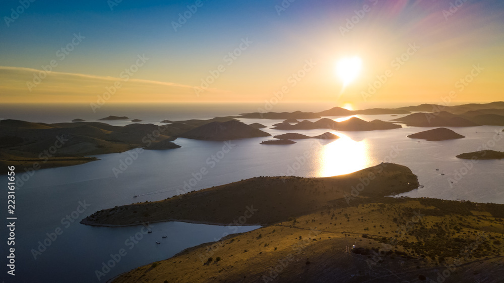Kornati islands on sunset