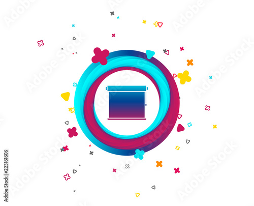 Louvers rolls sign icon. Window blinds or jalousie symbol. Colorful button with icon. Geometric elements. Vector