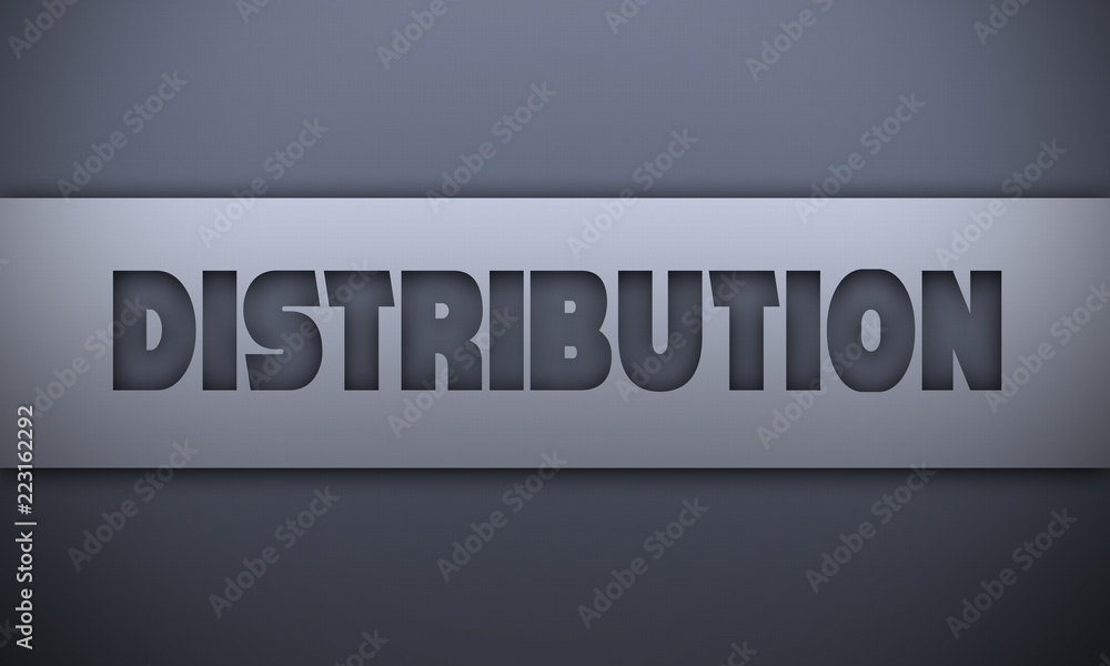 distribution - word on silver background distribution - word on silver background