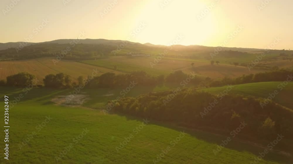 Tuscany Fields, hills and Sunset View Tuscany Fields, hills and Sunset View