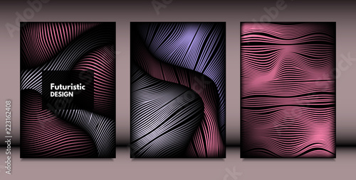 Abstract Wavy Shapes with 3...