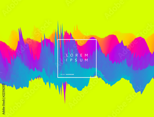 Abstract waveform background. 3d technology style. Vector illustration with sound waves.