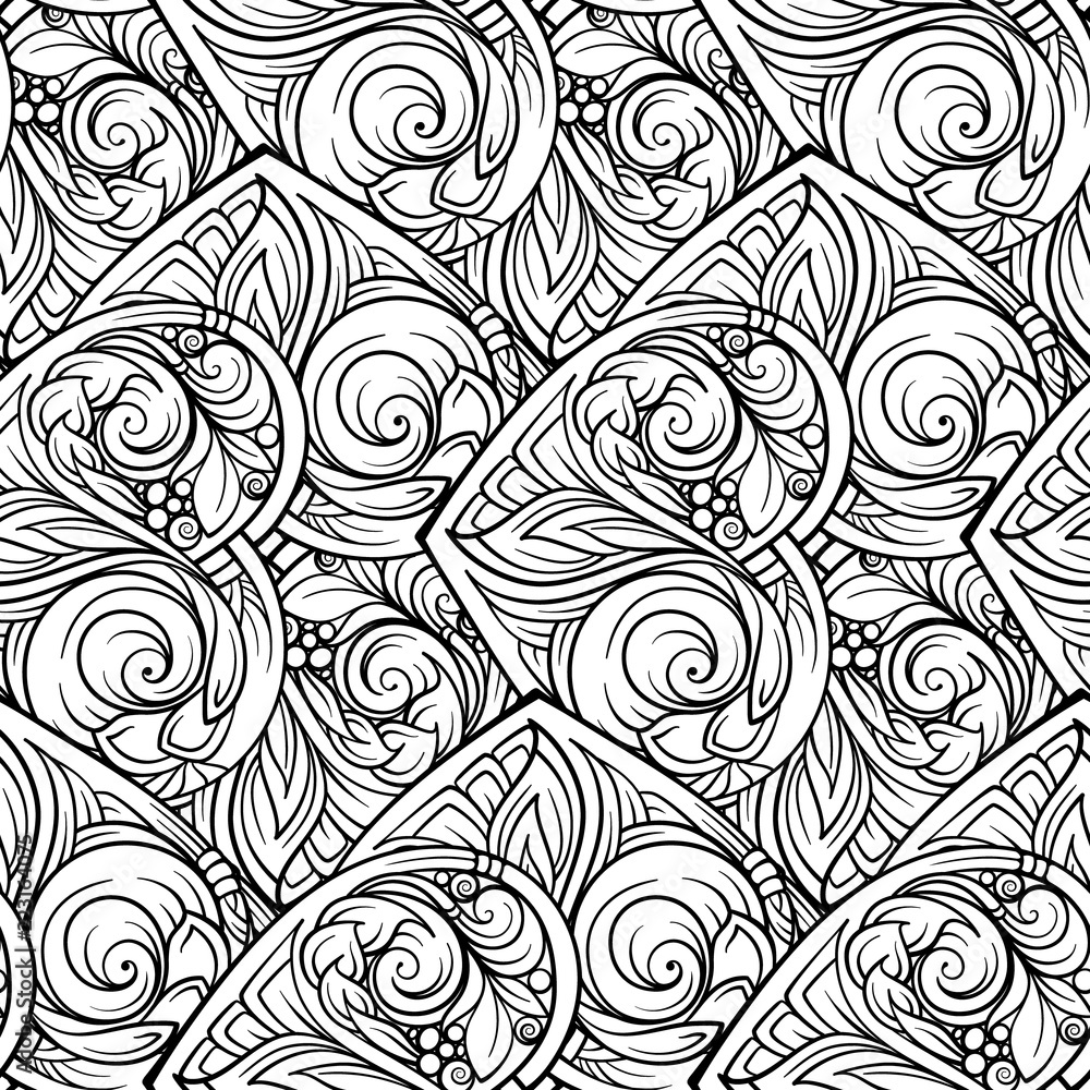 Black and white abstract seamless pattern. Black and white abstract seamless pattern.
