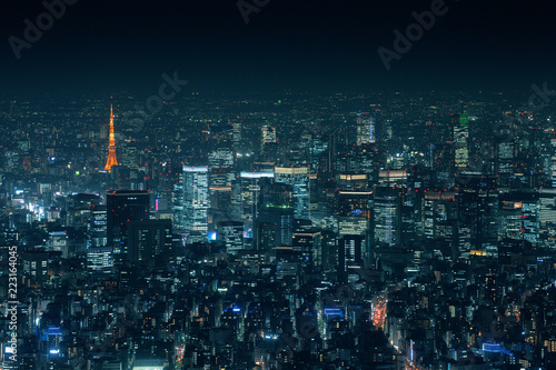 Tokyo city at night photo