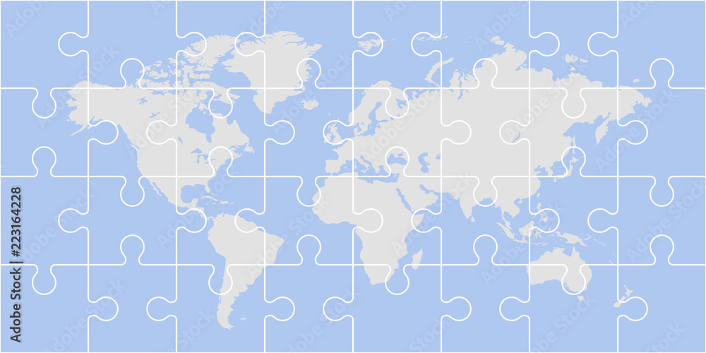 Obraz premium Puzzle world map
