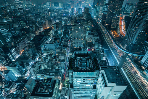 aerial view of Tokyo city photo