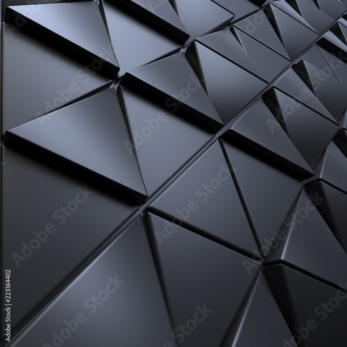 Abstract dark background of polygonal triagles shape