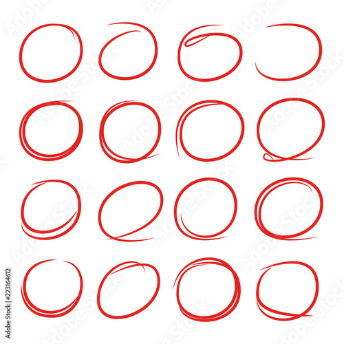 hand drawn highlight bubbles, red highlighting frames