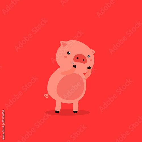 Embarrassed pig cartoon