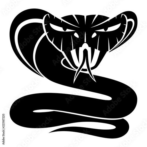 Cobra snake sign on a white background.