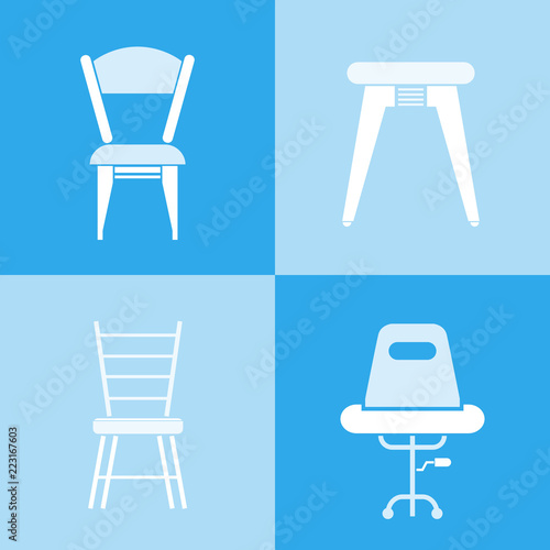 chair icons, sofa icons vector set