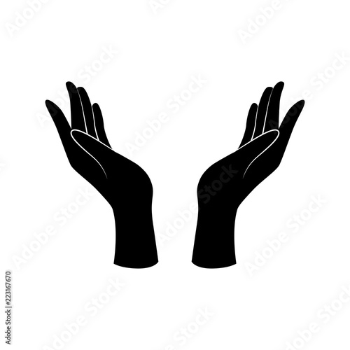 Support, care, beauty hand gesture. Vector icon.