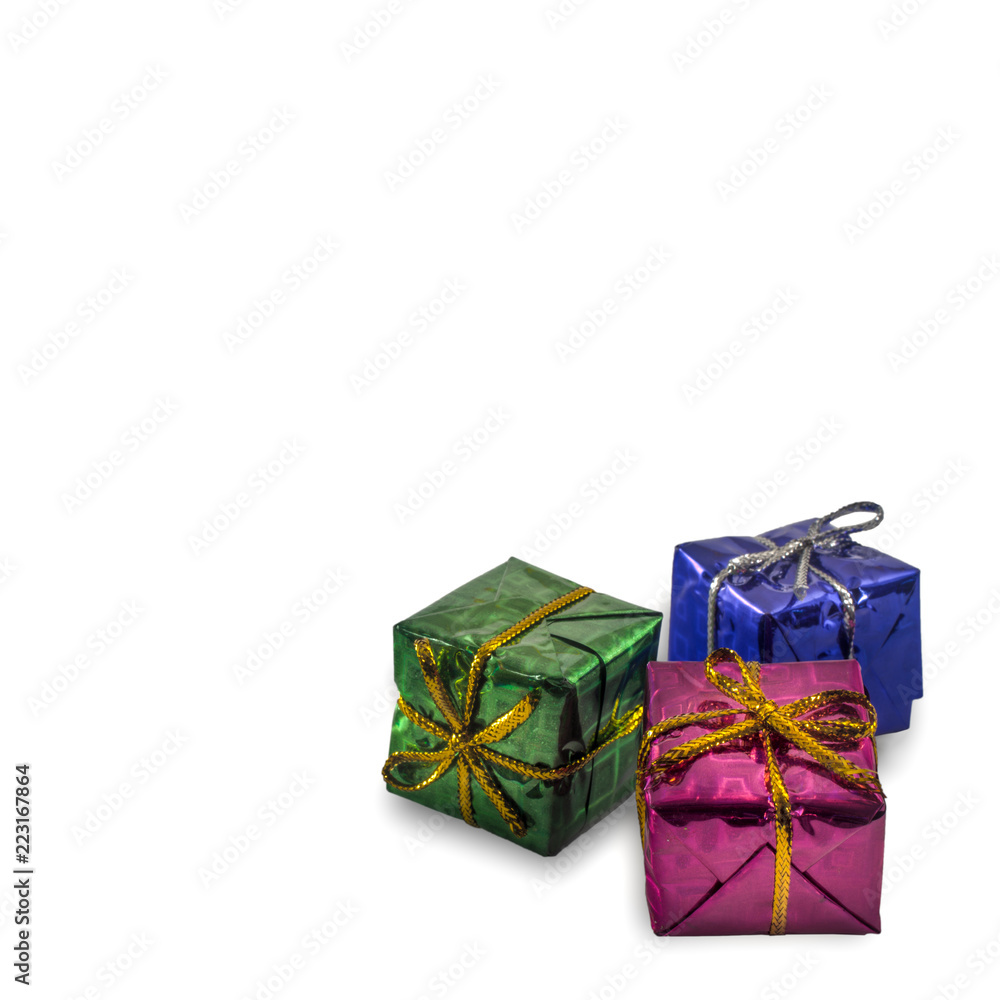 Gift boxes with bows isolated on white background Gift boxes with bows isolated on white background
