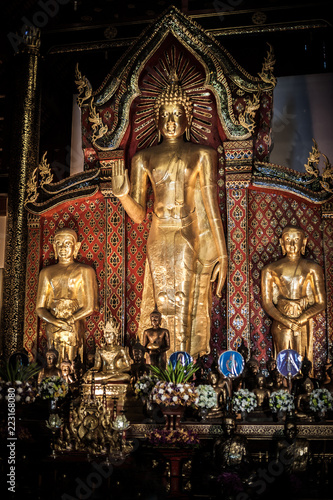 Buddha statue at Buddhist temple in Chiang Mai, Northern Thailand Province © guruXOX