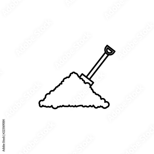 handful of sand shovel concept line icon. Simple element illustration. handful of sand shovel concept outline symbol design from construction tool set