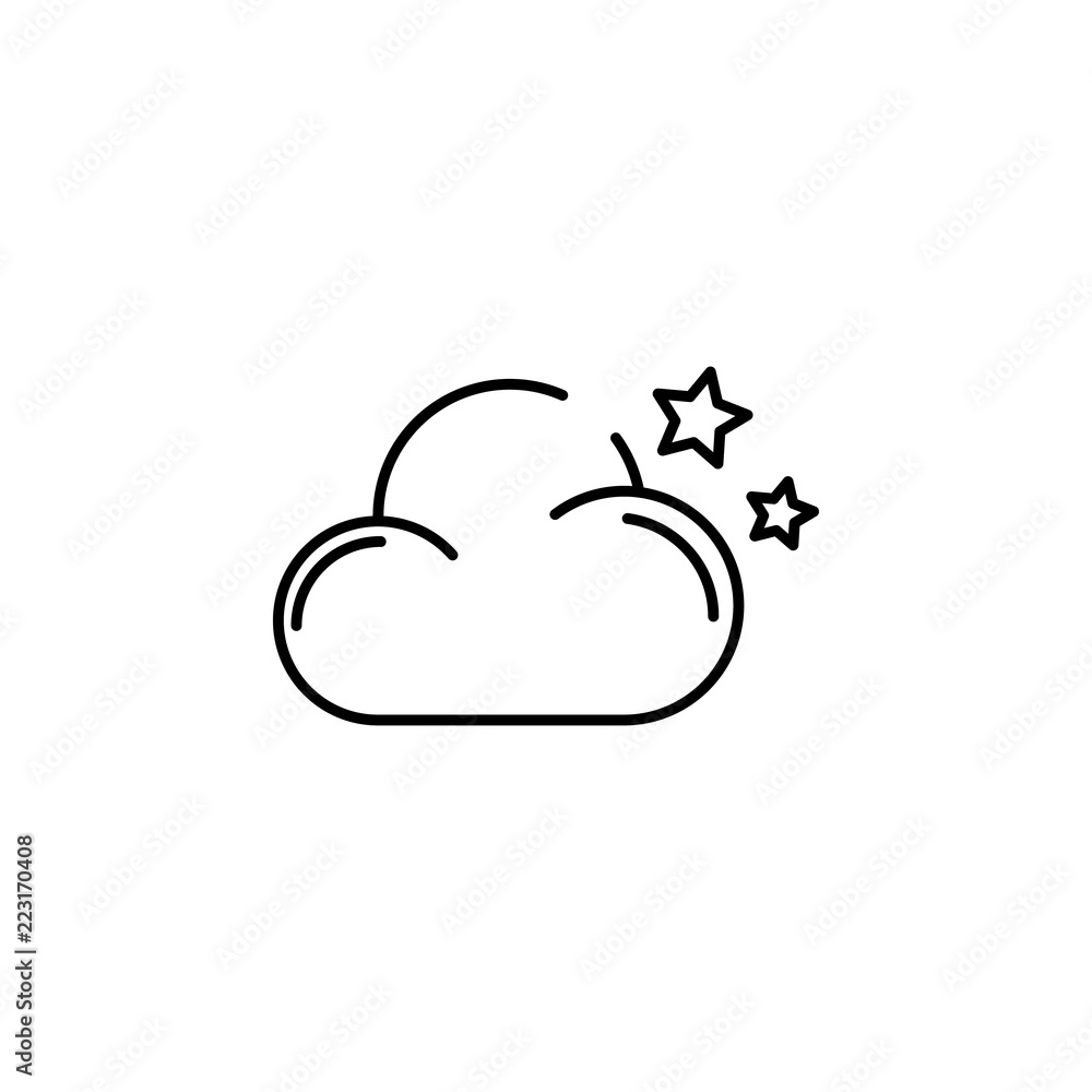 cloud of the star concept line icon. Simple element illustration. cloud of the star concept outline symbol design from Winter set. Can be used for web and mobile UI/UX cloud of the star concept line icon. Simple element illustration. cloud of the star concept outline symbol design from Winter set. Can be used for web and mobile UI/UX