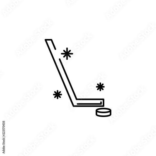 stick puck snow concept line icon. Simple element illustration. stick puck snow concept outline symbol design from Winter set. Can be used for web and mobile UI/UX