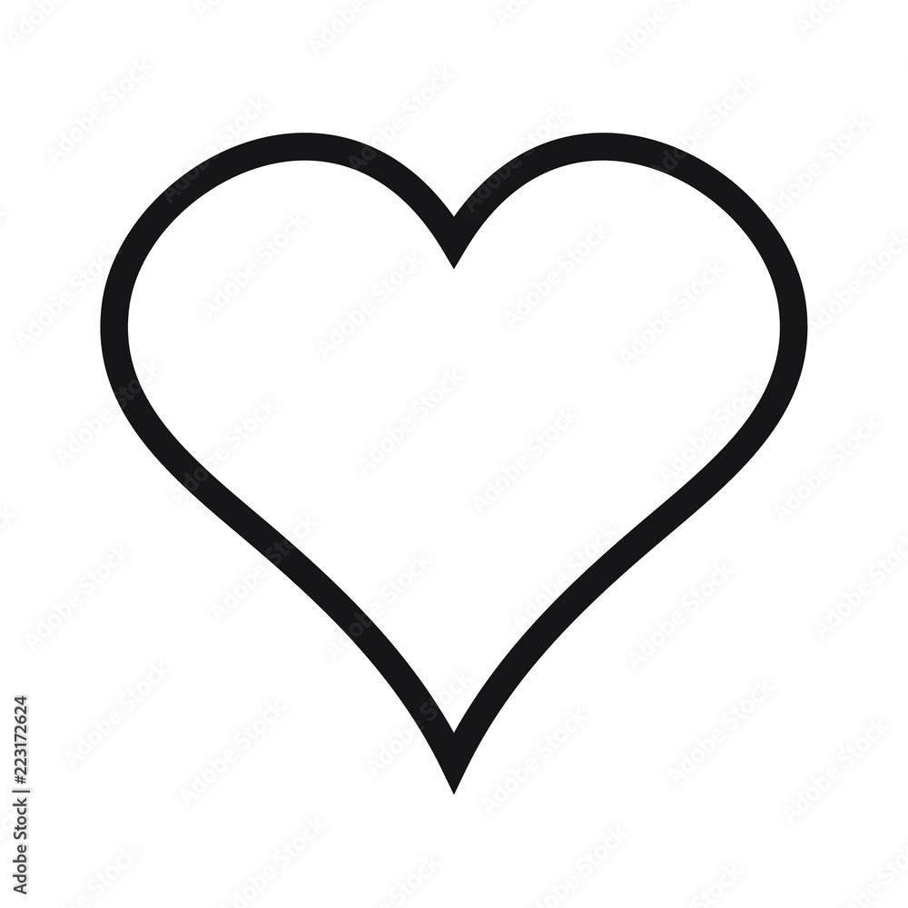 heart linear icon, outline love icon heart linear icon, outline love icon
