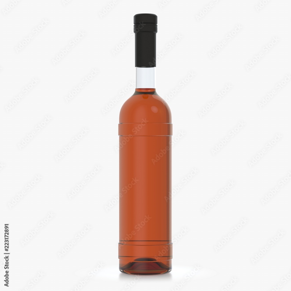 Bottle with alcohol on a white background 3d illustration Bottle with alcohol on a white background 3d illustration