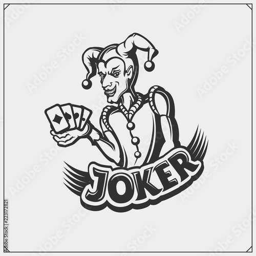 Poker emblem with Joker head.