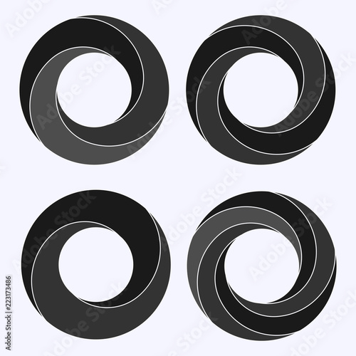 Mobius strip. Circular shape with inverted side.