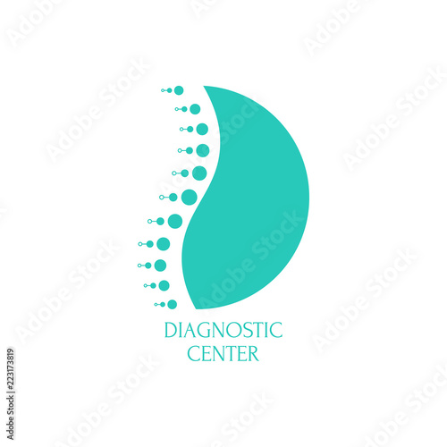 Spine diagnostic center. Vector logo design template.