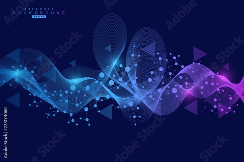 Big Data Visualization Background. Modern futuristic virtual abstract background. Science network pattern, connecting lines and dots. Global network connection vector.