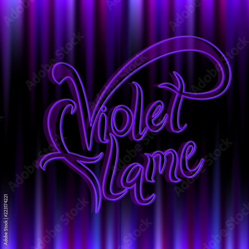 Violet flame. Divine energy.Transmutation. The Flame Of Saint Germain. Vector.