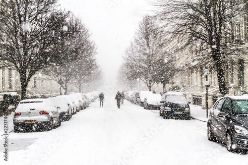 Heavy snowfall in London, United Kingdom - February 28, 2018