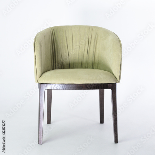 Chair  on wooden legs isolated on white background
