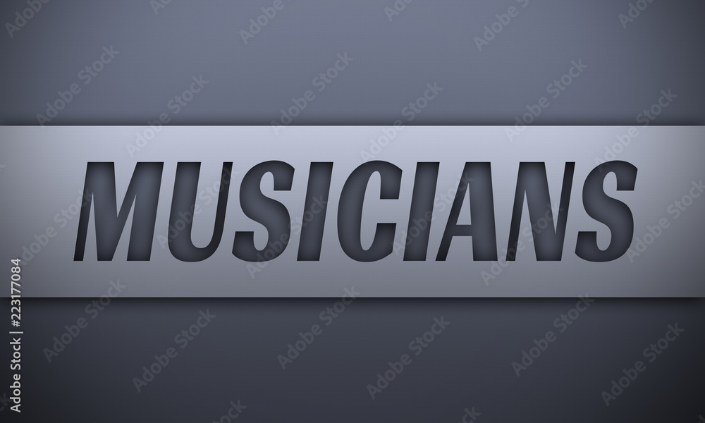 musicians - word on silver background musicians - word on silver background