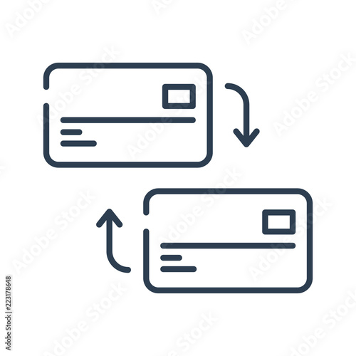 Line art. credit card change icon vector