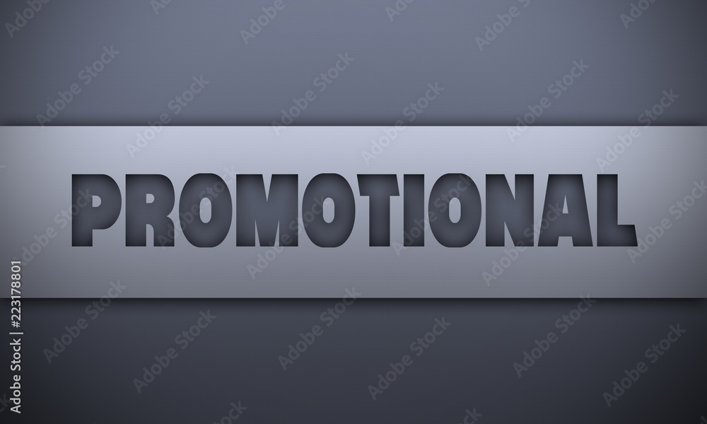 promotional - word on silver background