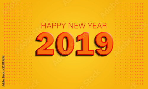 Happy New Year 2019.  new year 2019 card wallpaper background - Illustration