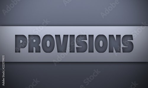 Photography provisions - word on silver background