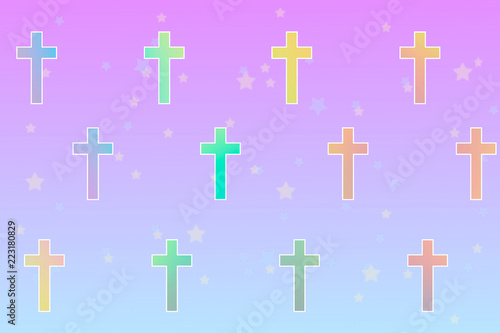 Colorful Halloween cross background