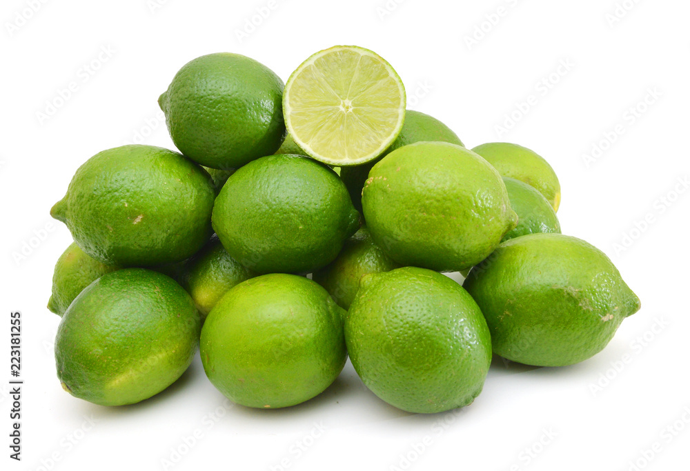 Fresh ripe lime isolated on white background Fresh ripe lime isolated on white background