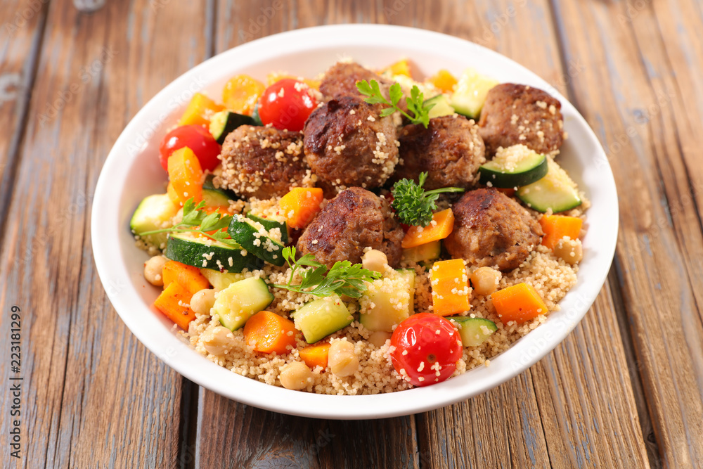 couscous with meatball and vegetable couscous with meatball and vegetable