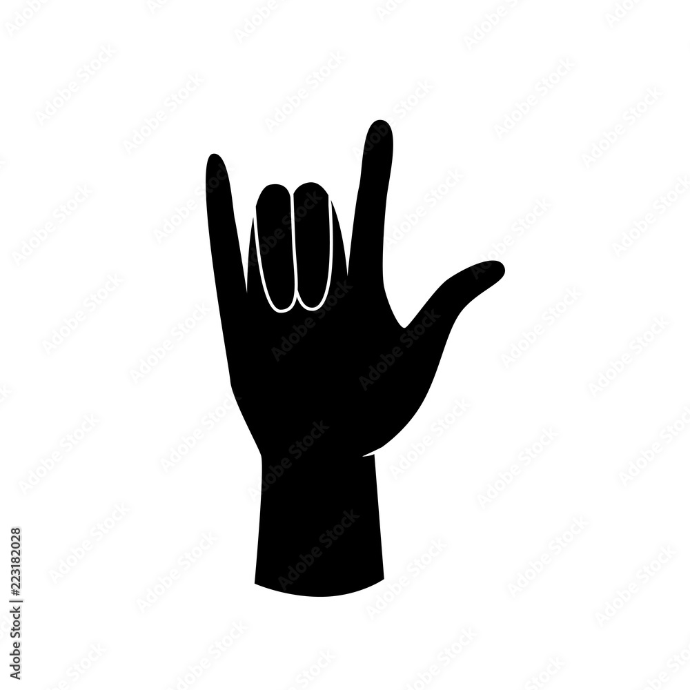 Rock hand gesture vector icon. Rock hand gesture vector icon.