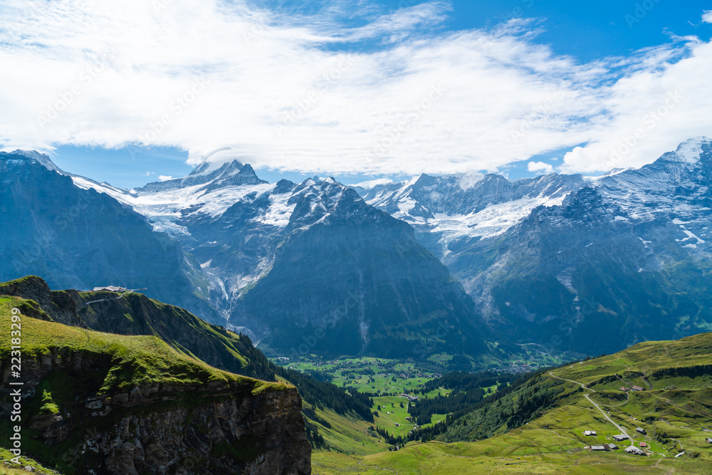 Fototapeta premium Grindelwald village with Alps Mountain in Switzerland