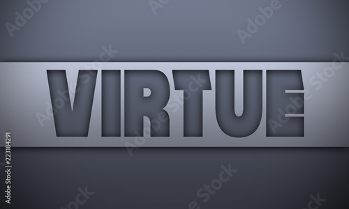 virtue - word on silver background