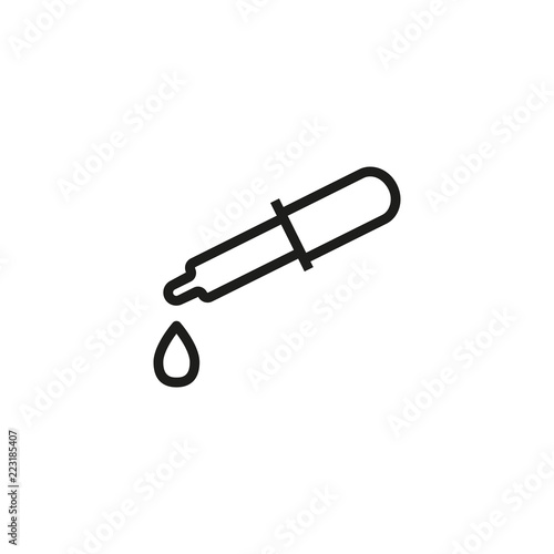 Medical dropper line icon. Pipette, drop, droplet. Medication concept. Can be used for topics like cure, treatment, lab tests